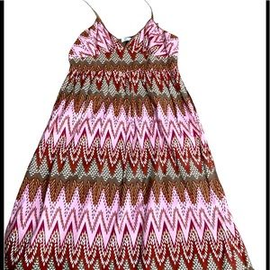 Thalia Pink and brown sundress size 6